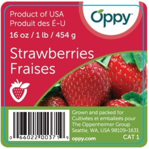 Oppy strawberry label